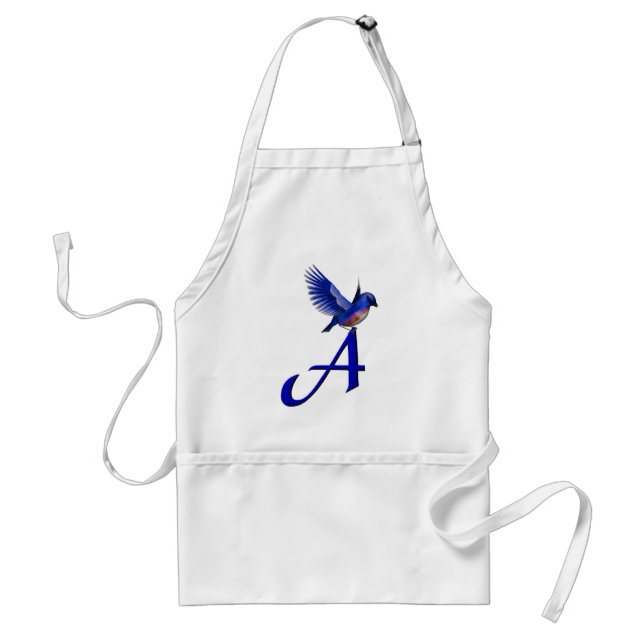 Bluebird Monogram Initial A Standard Apron (Front)