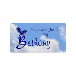 Bluebird Monogram Initial B Handmade Personalised Label