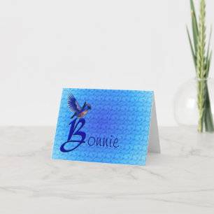 Bluebird Monogram Initial B Personalised Note Card