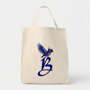 Bluebird Monogram Initial B Tote Bag