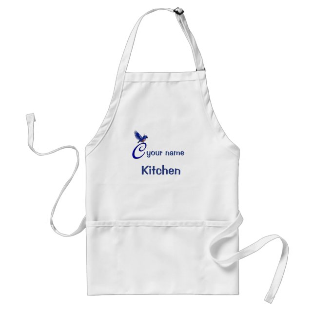 Bluebird Monogram Initial C Personalised Standard Apron (Front)