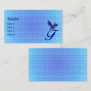 Bluebird Monogram Initial F Elegant Business Card