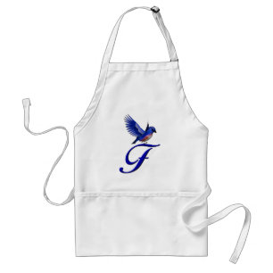 Bluebird Monogram Initial F Standard Apron
