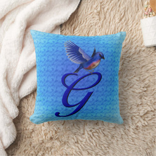 Bluebird Monogram Initial G Cushion