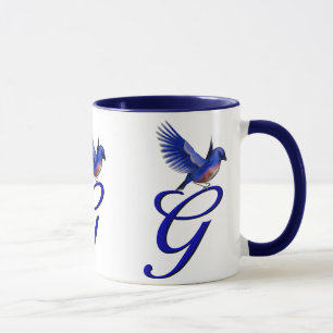 Bluebird Monogram Initial G Elegant Mug