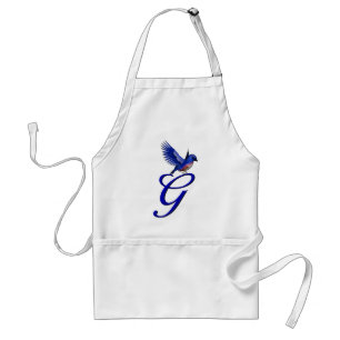 Bluebird Monogram Initial G Elegant Standard Apron
