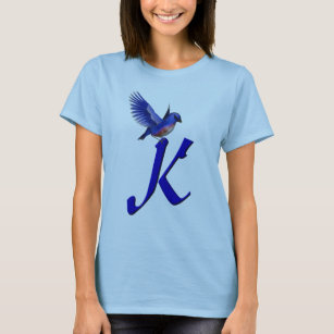 Bluebird Monogram Initial K Elegant T-Shirt