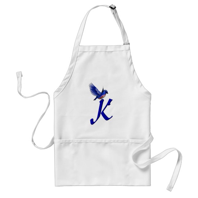 Bluebird Monogram Initial K Standard Apron (Front)