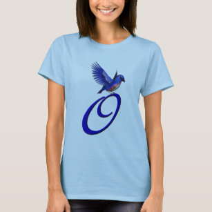Bluebird Monogram Initial O Elegant T-Shirt