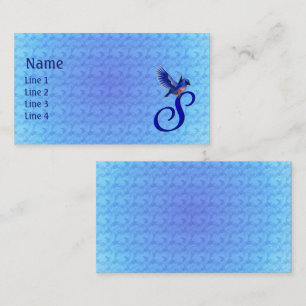 Bluebird Monogram Initial S Elegant Business Card