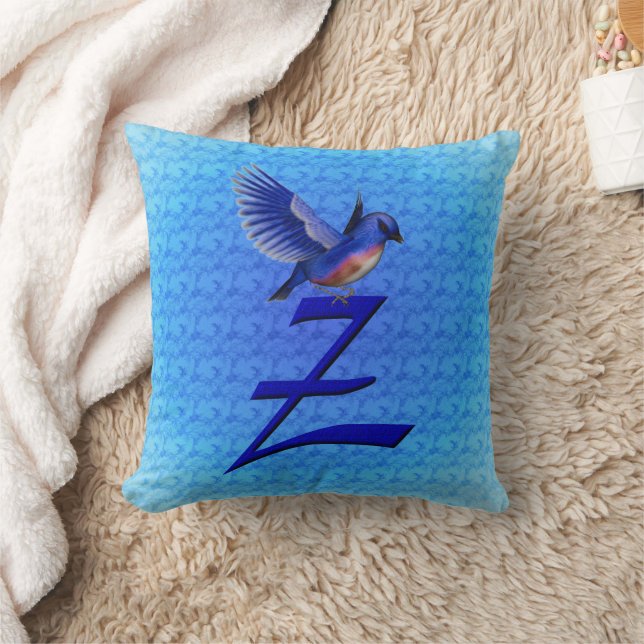 Bluebird Monogram Initial Z Cushion (Blanket)