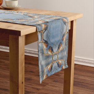 Bluebird Nature Abstract Kaleidoscope Short Table Runner