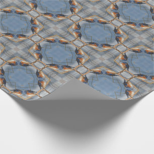 Bluebird Nature Abstract Kaleidoscope Wrapping Paper