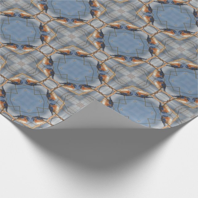Bluebird Nature Abstract Kaleidoscope    Wrapping Paper (Corner)