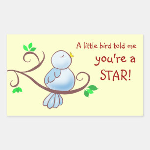 Bluebird Of Happiness Achievement Award Rectangular Sticker