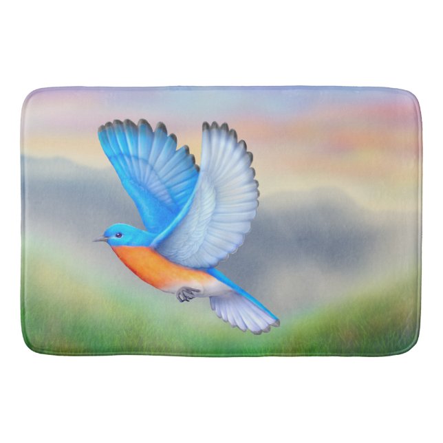 Bluebird of Happiness Bath Mat (Front)