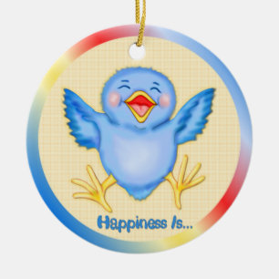 Bluebird of Happiness Ceramic Tree Decoration