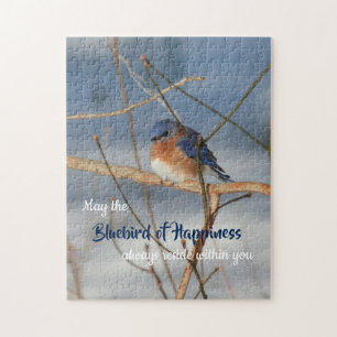 Bluebird Of Happiness Inspirational  Jigsaw Puzzle