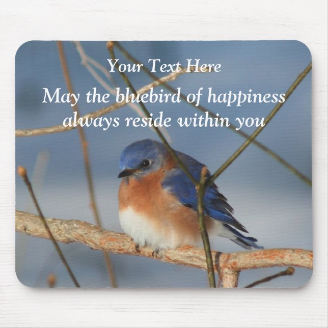 Bluebird Of Happiness Inspirational Mousepad (Front)