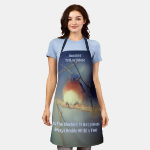 Bluebird Of Happiness Inspirational Personalised Apron