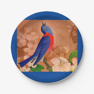 bluebird of happiness paper plate