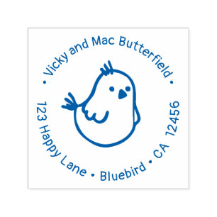 Bluebird of Happiness Return Address - Blue Bird Self-inking Stamp
