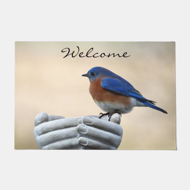 Bluebird of Happiness Welcomes You Doormat (Front)