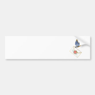Bluebird of Happiness with Note Bumper Sticker