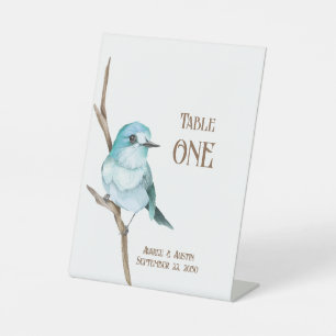 Bluebird On A Branch Tabletop  Pedestal Sign