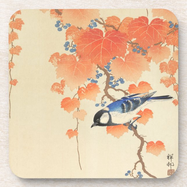 Bluebird on a Paulownia Tree  Coaster (Front)
