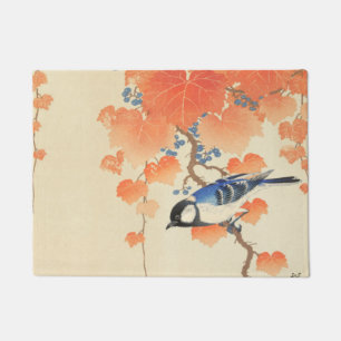 Bluebird on a Paulownia Tree Doormat