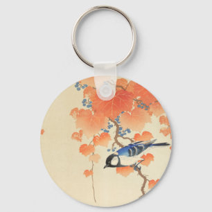 Bluebird on a Paulownia Tree  Key Ring