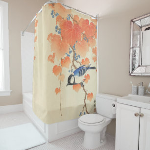 Bluebird on a Paulownia Tree Shower Curtain