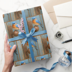 Bluebird On a Rusty Doorknob Wrapping Paper
