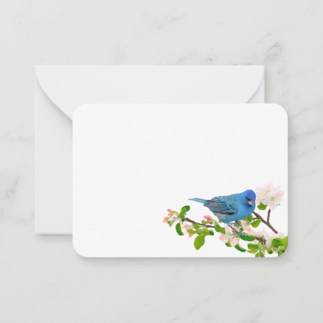 Bluebird on Apple Branch Card (Front)