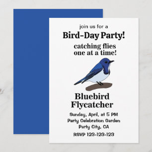 Bluebird On Branch Funny Birthday Party Invitation
