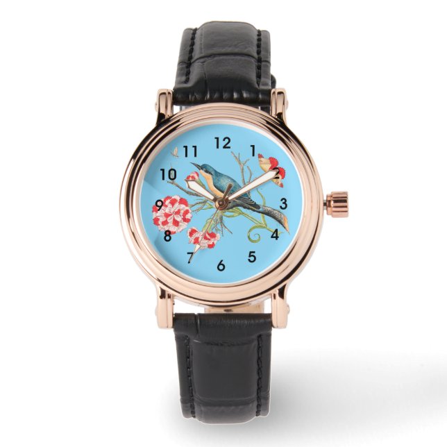 Bluebird on carnations watch (Front)
