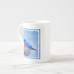 Bluebird Painting - Original Bird Art Bone China Mug