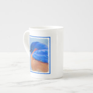 Bluebird Painting - Original Bird Art Bone China Mug