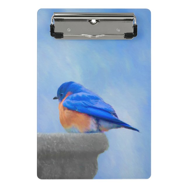 Bluebird Painting - Original Bird Art Mini Clipboard (Front)