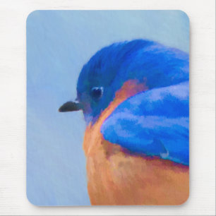 Bluebird Painting - Original Bird Art Mouse Pad