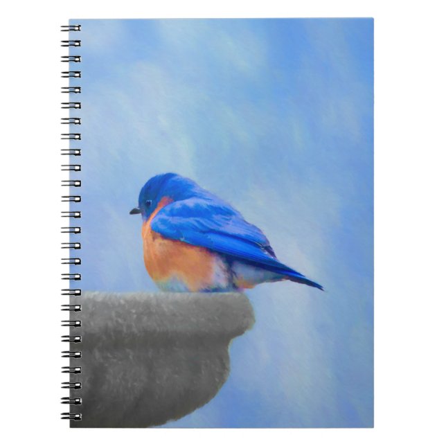 Bluebird Painting - Original Bird Art Notebook (Front)