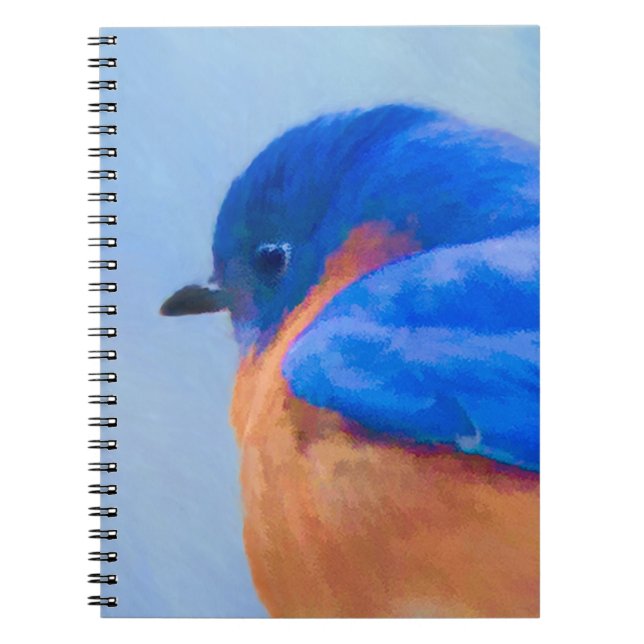 Bluebird Painting - Original Bird Art Notebook (Front)