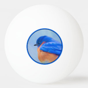 Bluebird Painting - Original Bird Art Ping Pong Ball