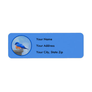 Bluebird Painting - Original Bird Art Return Address Label