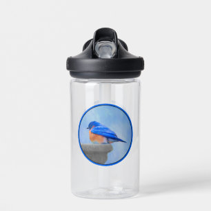Bluebird Painting - Original Bird Art Water Bottle
