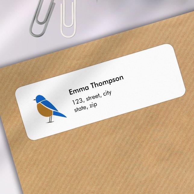 Bluebird Return Address Label Minimal Illustration (Creator Uploaded)