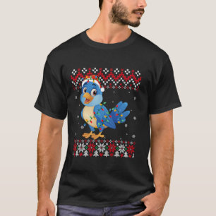 Bluebird Santa Hat Men Women Kids Ugly Christmas L T-Shirt