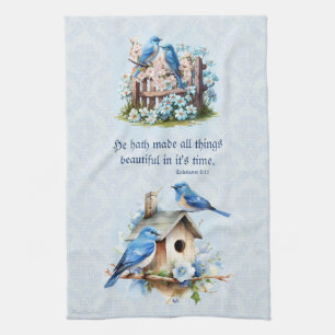 Bluebird Scripture Towel Birdhouse Ecclesiastes