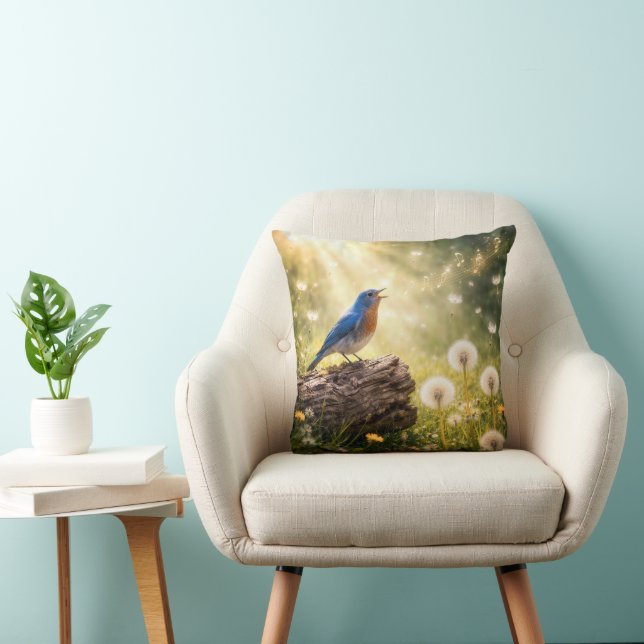 Bluebird Singing in Sunshine Cushion (Chair)